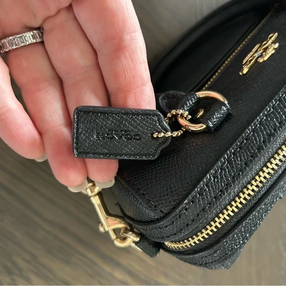 Coach Black Mini Satchel Crossbody Bag with Gold Accents 7x4 EXCELLENT CONDITION - Picture 7 of 11